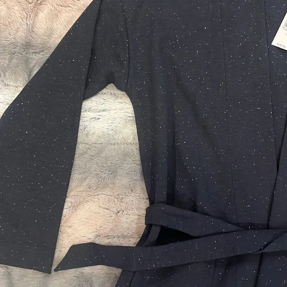 NWT LOFT Lightweight Dark Gray Casual Wrap Sweatshirt Jacket sz Small - Picture 3 of 8